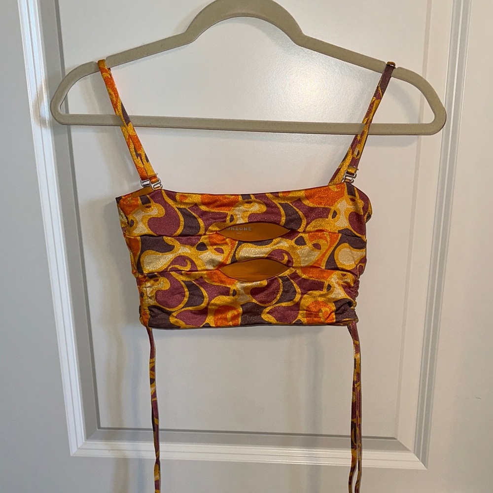 Stylish Orange and Purple Crop Top